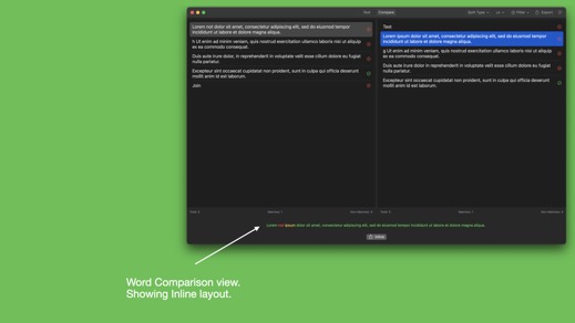 Compare 2 Text v1.5 Updates - Inline View