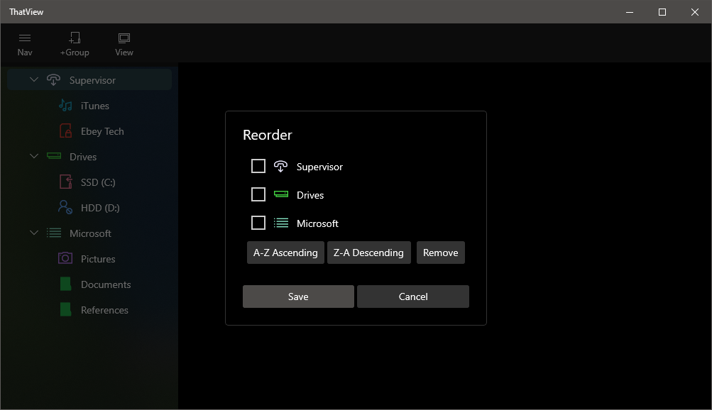 ThatView Windows App - Group Reorder
