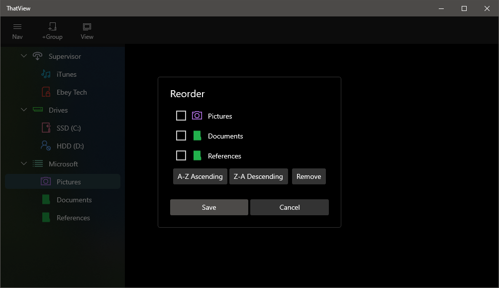 ThatView Windows App - Items Reorder