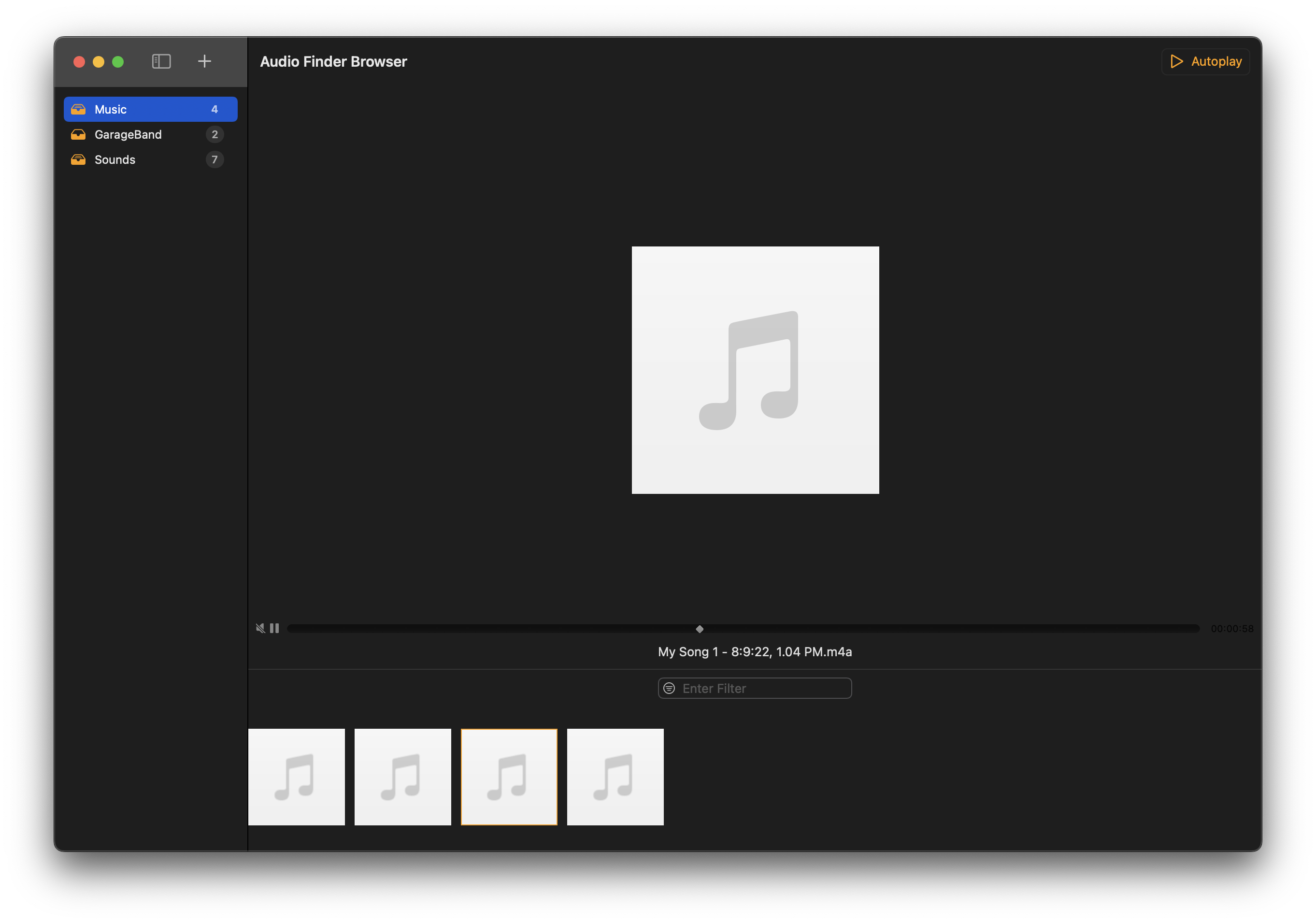 Audio Finder Browser for macOS
