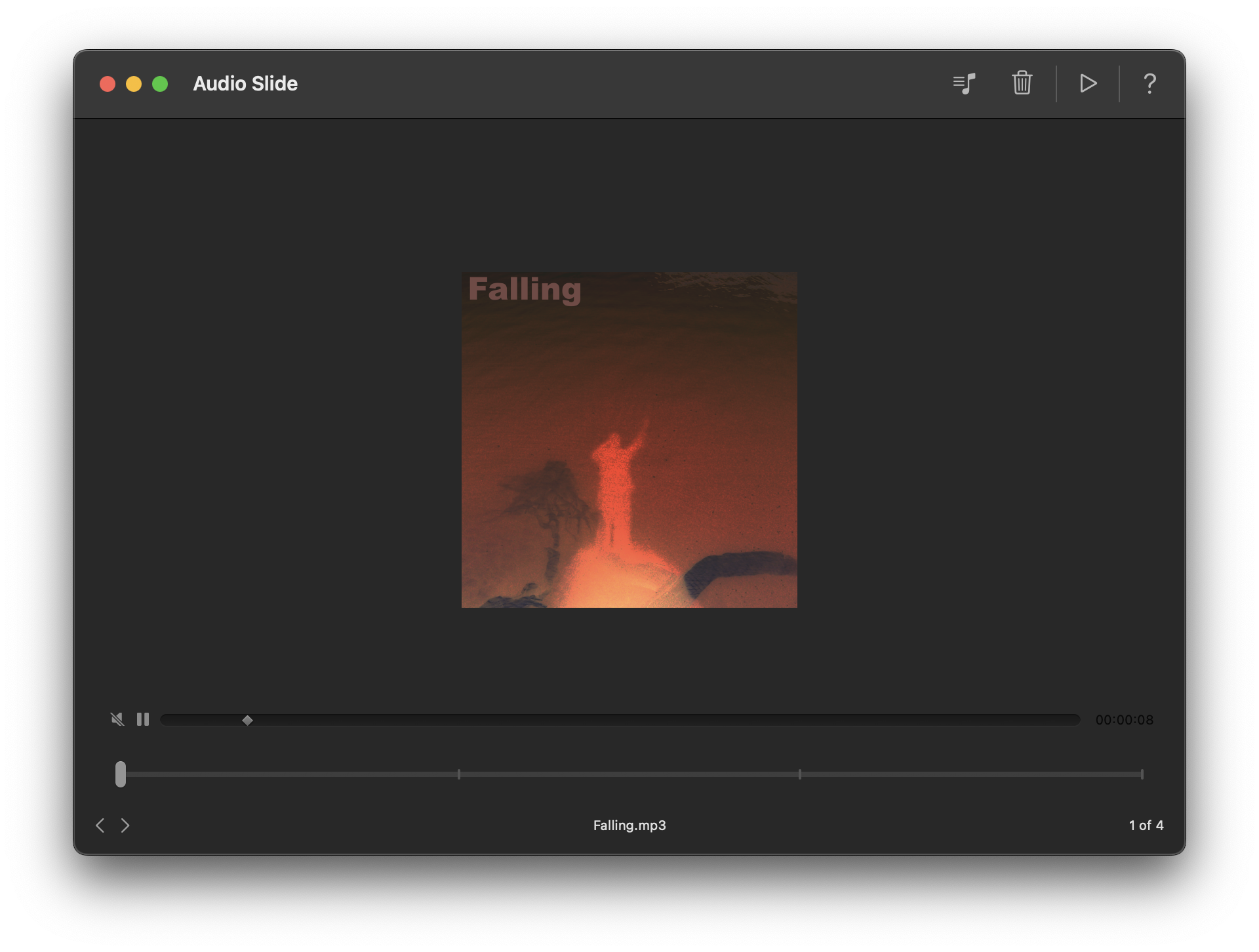 Audio Slide for macOS, Slider Control