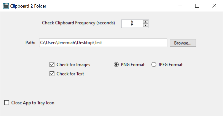 Clipboard 2 Folder for Windows