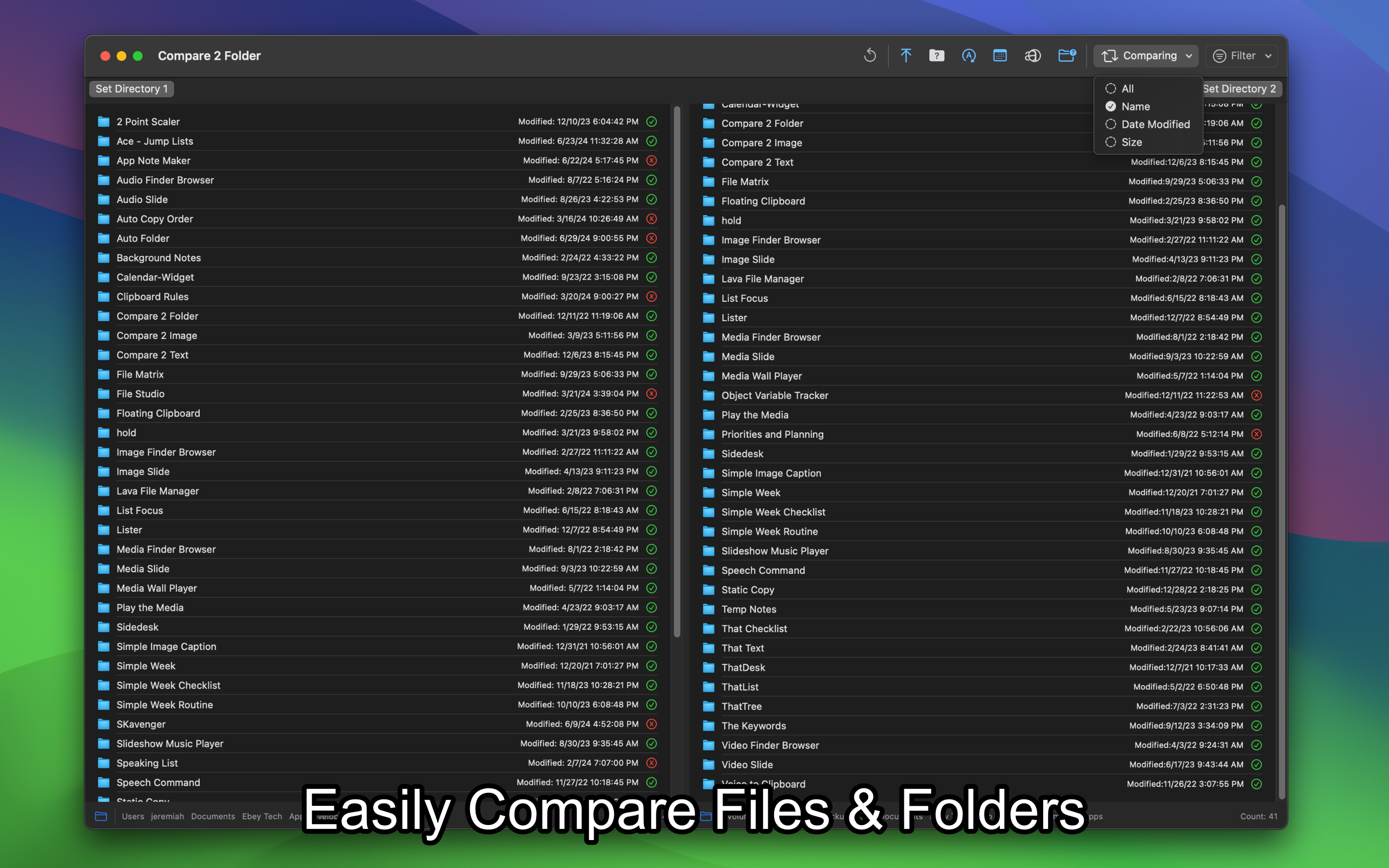 macos compare two folders