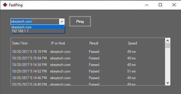 Redo Ping Again Using the Built-in History List