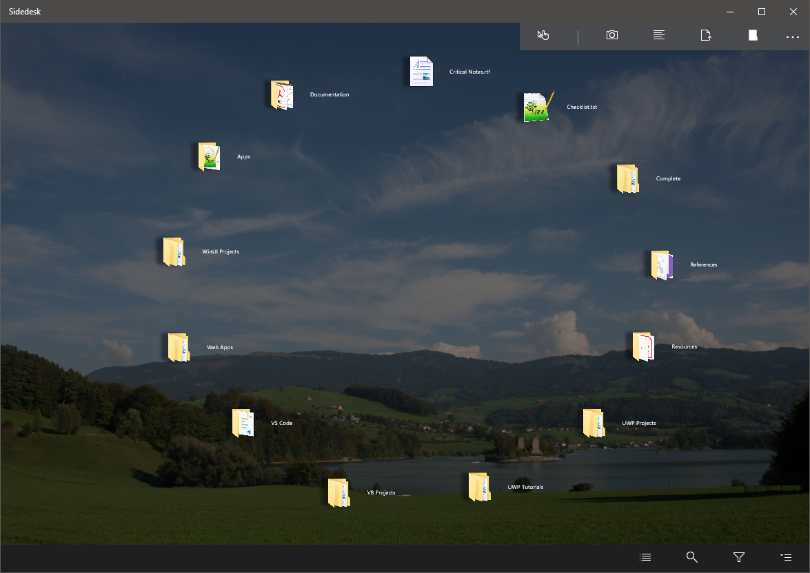 Sidedesk for Windows Virtual Links to Files & Folders